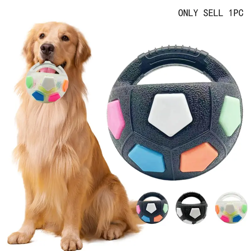 Football Shaped Pet Toy, Durable Squeaky Dog Chew Toy, Dog Teeth Cleaning And Biting Training Toy, Interactive Training Ball, Fun Indoor And Outdoor Playing Ball