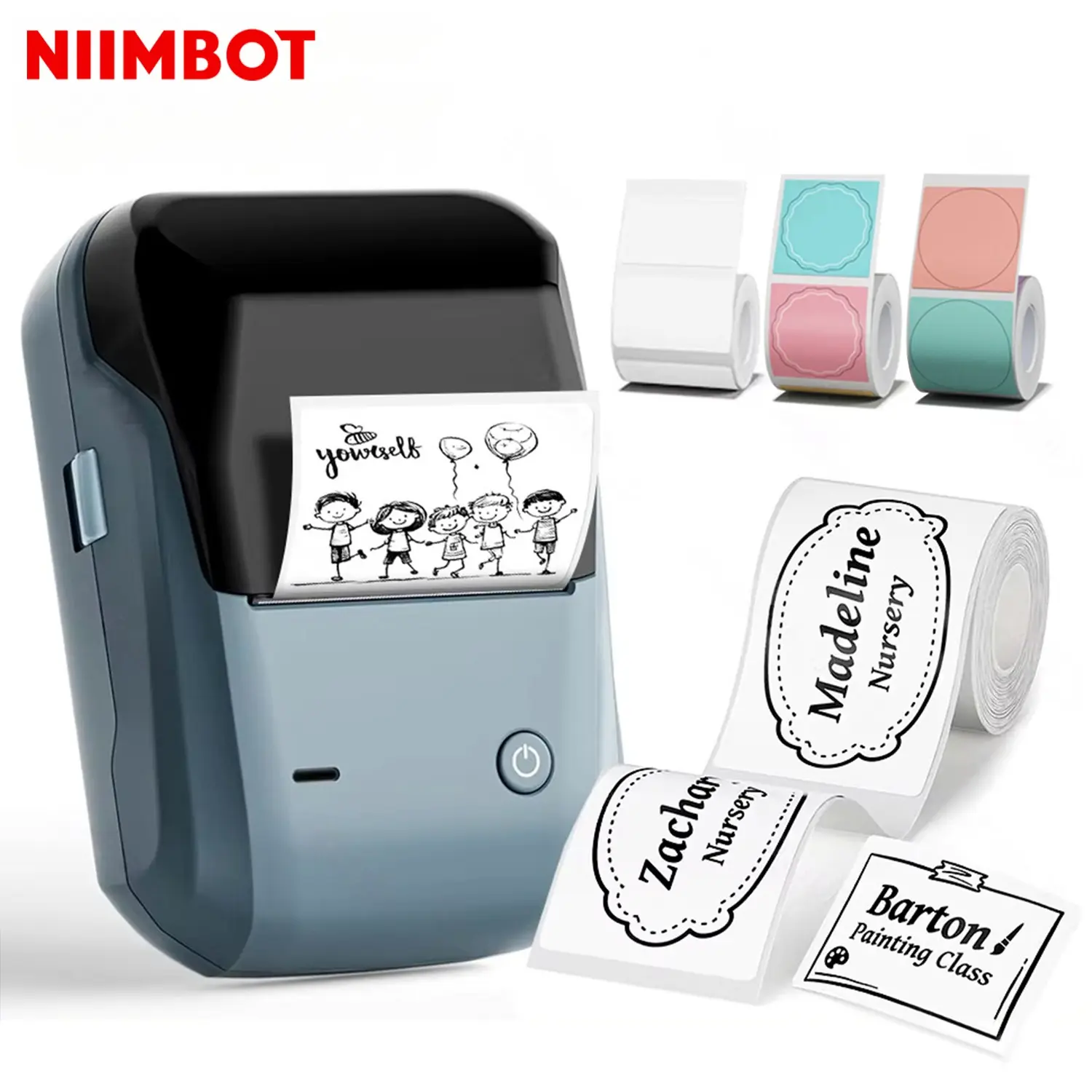 Niimbot B1 Mini Thermal Printer, Self-Adhesive Label Maker, Label Sticker Printer, Portable Bluetooth-compatible Inkless Printer, Ideal for Office and Home Use