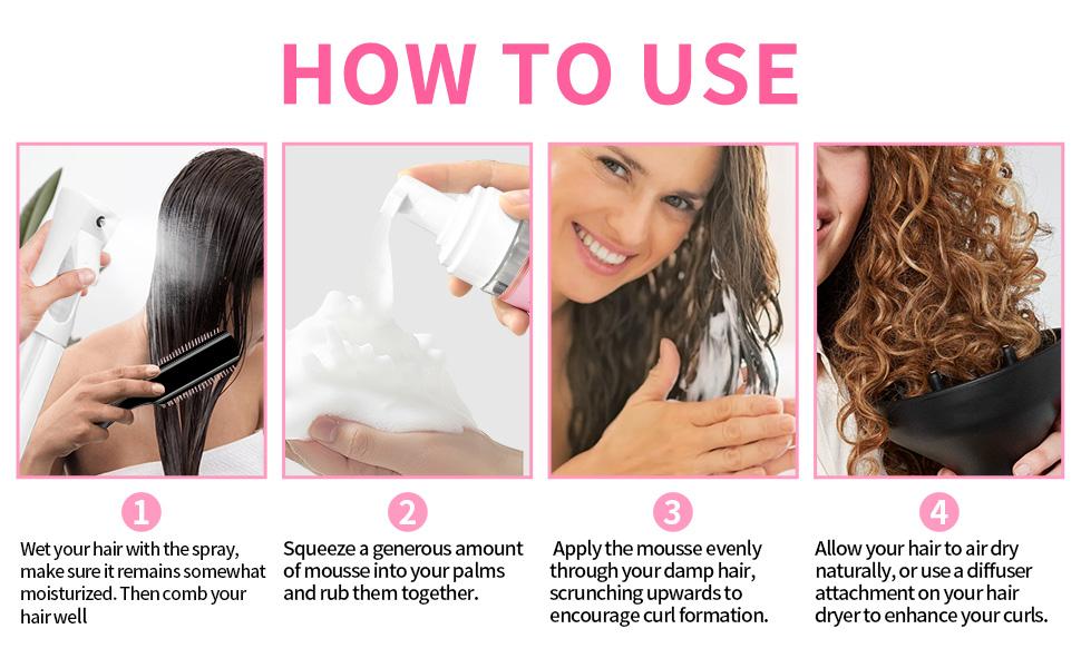 Curl Mousse 10 Counts - Styling Mousse for Curly & Coils Hair with Definition Curl Control and Nourishing Shine Gel Moisturizer Clump Proof Frizz Curl Mousse 10 Counts - Styling Mousse for Curly & Coils Hair with Definition Curl Control and Nourishing Shine Gel Moisturizer Clump Proof Frizz