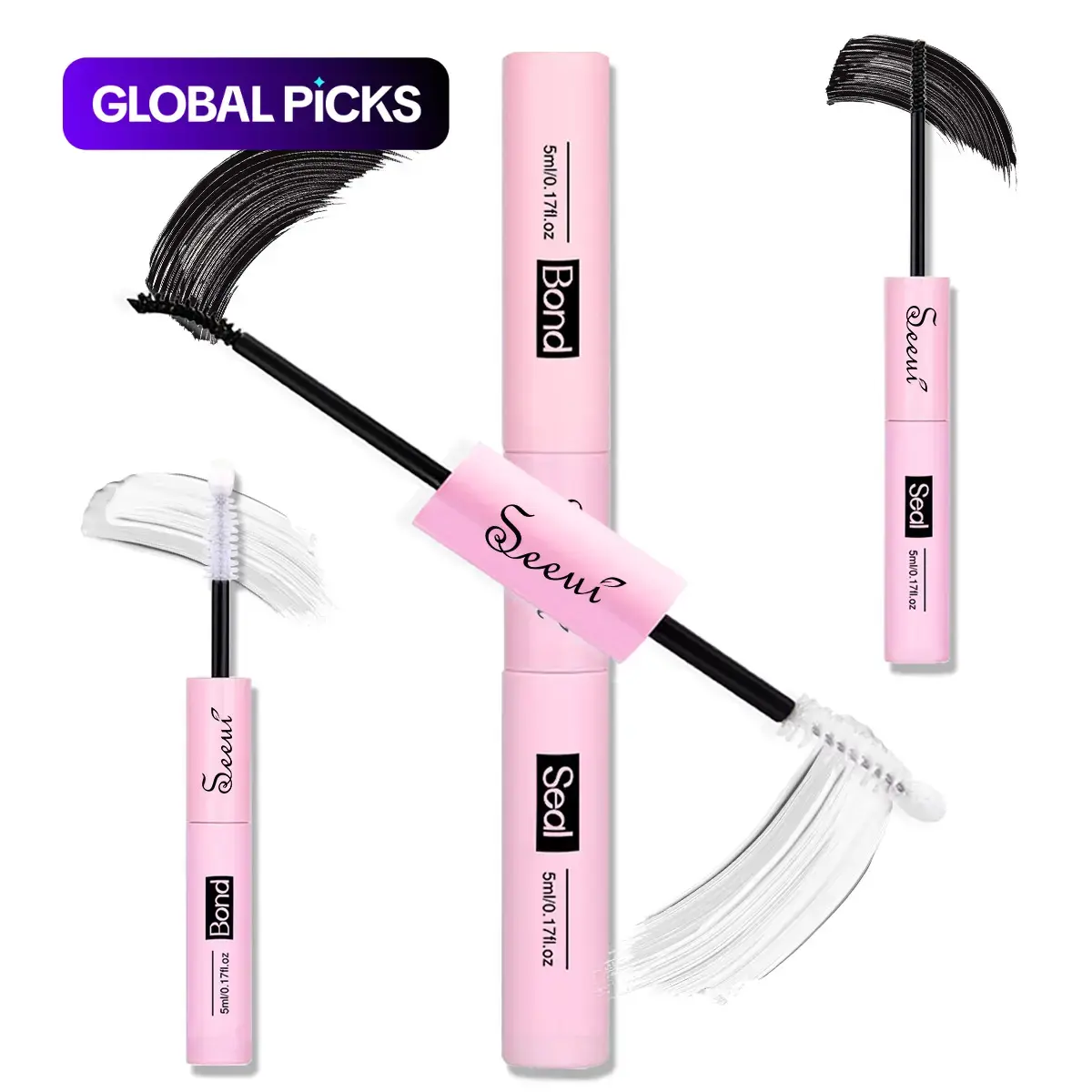 SEEUI Lashes Bond and Seal, Waterproof 10 mL Eyelash Glue Extension False Eyelash Adhesive 2-in-1 Long-Lasting Lash Adhesive, DIY Eyelash Extension for Beginners, Multiple Sets, Large Capacity #GLOBAL PICKS