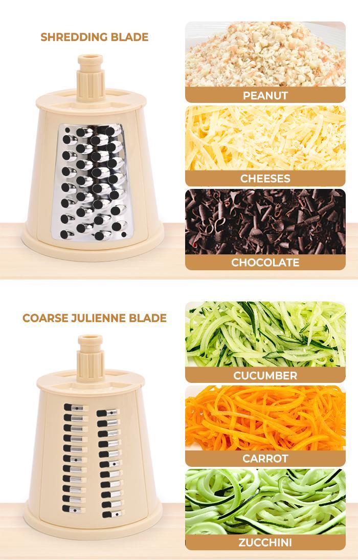 SUSTEAS Do It All with Susteas Our 6-in-1 Grater! Shred, Slice OR Crush Ice Safely – Non-Slip Suction Stays Put & Hand Guard Protects Fingers. Quick Kitchen Magic