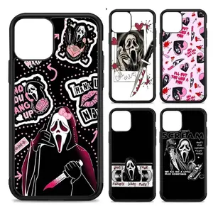 Ghost Face Scream Halloween Phone Case Silicone PC+TPU For For 17 Promax 16 15 14 13 12 11 Pro Max 17Air Plus Anti-Fall shockproof protection Soft silicone Back Cover