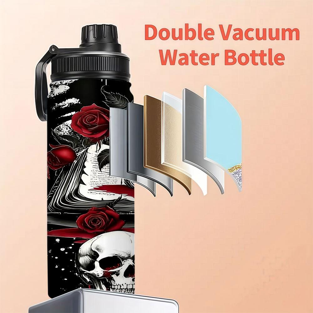 20oz Stainless Steel Insulated Water Bottle, Dark Romantic Print, Portable Cup for Car, Home, Office, Travel, Birthday Gift
