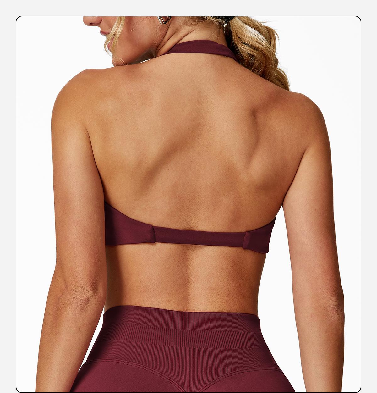 MFVIM Women's sports underwear, sexy hanging neck twist design sports underwear built-in bra pads, comfortable and skin-friendly, four seasons can wear, running gym workout sports underwear SpringStatements