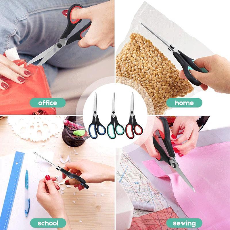 Home Scissors Stainless Steel Office Scissors 8.5 Inch Multifunctional Handmade Scissors Rubber Plastic Scissors