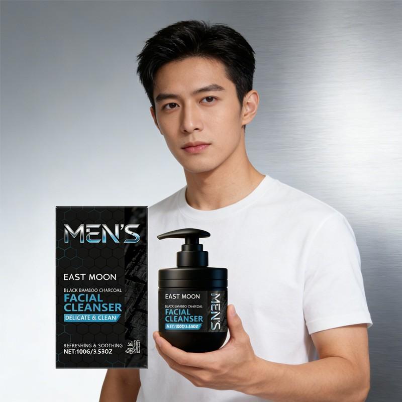 East Moon Men's Refreshing Face Wash, Gentle Cleanser, Hydrating Rich Foam, Non-Drying, Ideal for Daily Use, Soft Skin Care