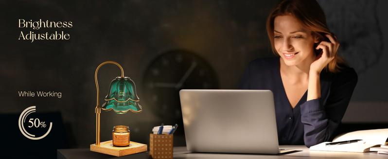 Flower Candle Warmer Lamp with Timer : With 2 Bulbs, Table Lamp Height Adjustable, Home Bedroom Decor, House Warming Gift, Birthday Gift, Gift for Women, Mother's Day Gifts Decoration Items Ornaments, Valentine's Day gift