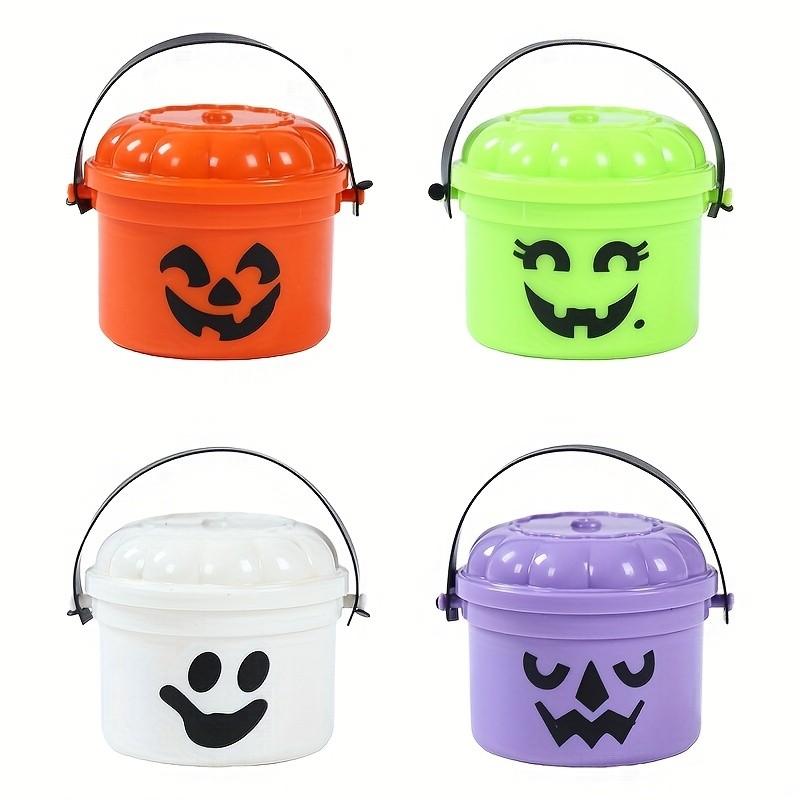 Halloween Retro Cute Plastic Bucket with Pumpkin Face and 'trick or Treat' Text, Durable Water Bucket for Home Decor, Halloween Party Supplies, Festive Supplies