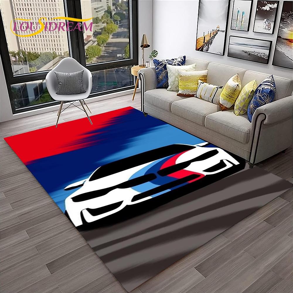 Blue Sports Car Flannel Area Rug - Cool Graffiti Style Supercar Print Soft Mat for Living Room & Garage, Non-Slip Car Enthusiast Home Decor#SportsCarRug #GraffitiSupercarMat #CarEnthusiastDecor #GarageCarpet #NonSlipFlannelRug