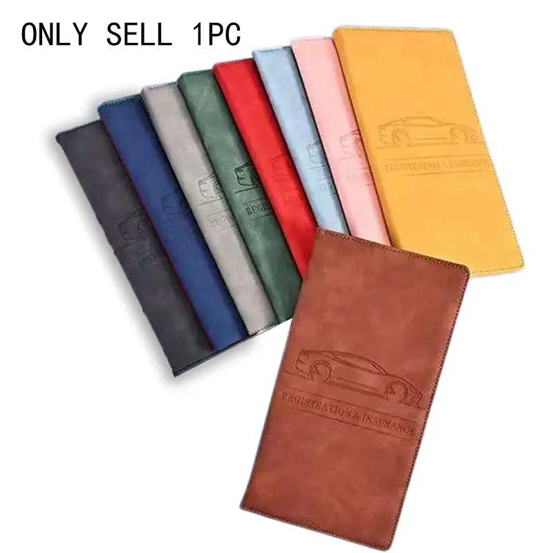 PU Leather Car Document Holder, Customizable Passport Wallet, Passport Cover, ID and License Organizer, Glove Box Storage, Multiple Colors Available