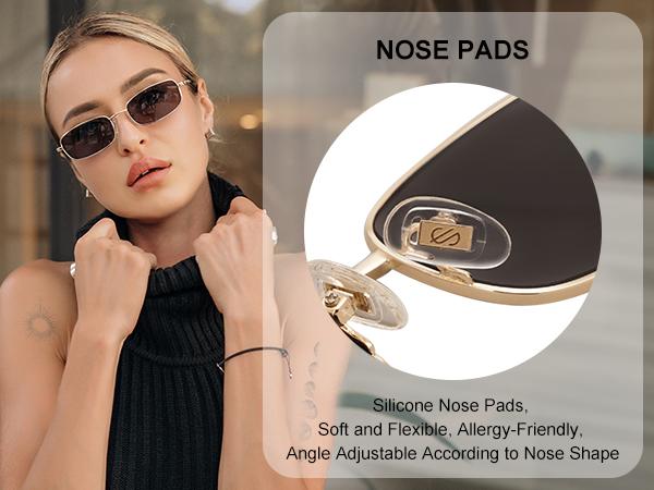 SOJOS Small Y2k Narrow Rectangle Sunglasses Womens Mens Retro 80s 90s UV400 Sunnies