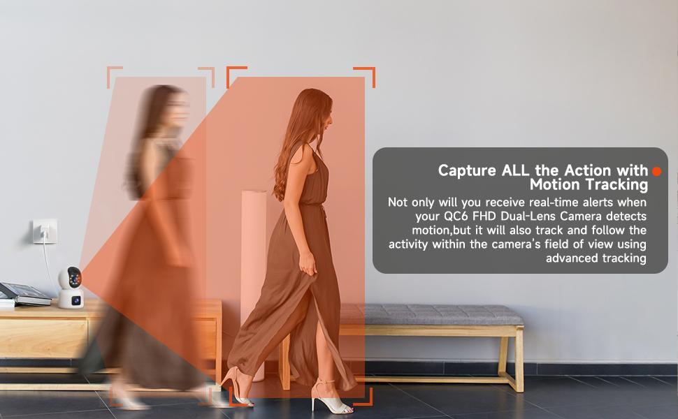 Hawkray 360° Dual Lens Smart Security Camera, 2K HD Camera, 2.4GHz with WiFi, Color Night Vision, Motion Detection for Baby and Pet Monitoring, Support Cloud and SD Card Storage.