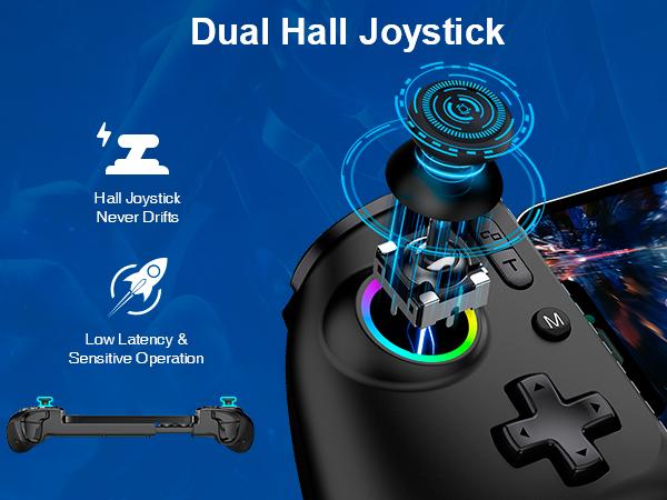 ESYWEN Mobile Gaming Controller, MC2 Phone Controller for iPhone/Android Handheld Gaming with Programmable/Hall Effect Joysticks & Analog Triggers/Adjustable Light/Turbo ESYWEN Mobile Gaming Controller, MC2 Phone Controller for iPhone/Android Handheld Gaming with Programmable/Hall Effect Joysticks & Analog Triggers/Adjustable Light/Turbo