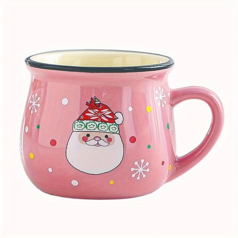 2/4-Piece Ceramic Christmas Mousse Cups Set, Family-Friendly Parent-Child Matching Coffee Breakfast Water Glasses, Home Use, Funny Mug