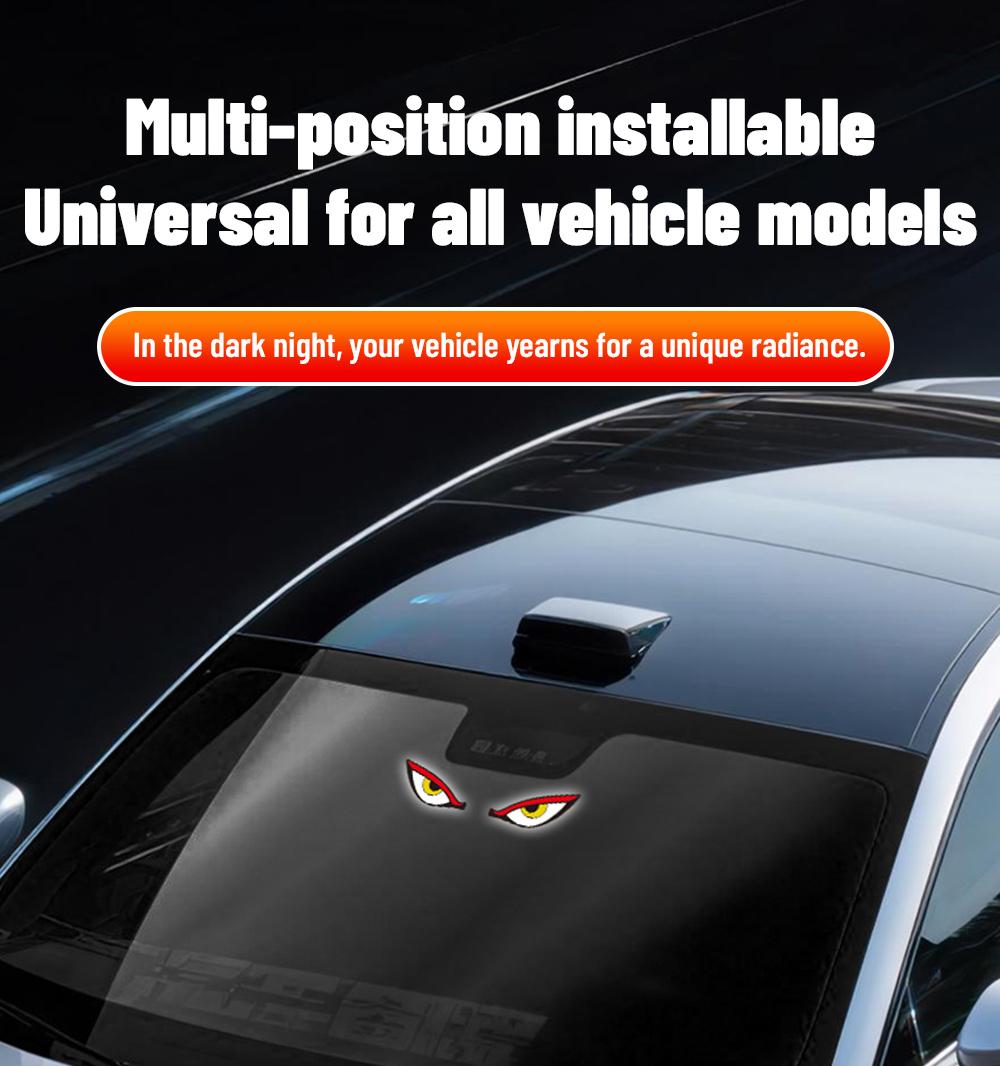 Car Rear Window LED Dynamic Display Light, Vampire Devil Eye Emoji Panel, Auto Decorative Light