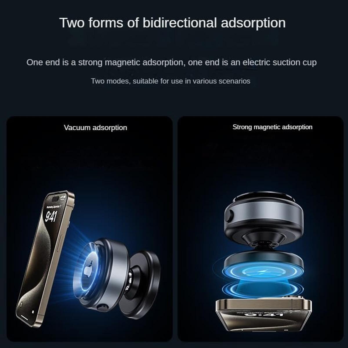 360° Rotatable Car Magnetic Phone Holder, Car Navigation Holder Vacuum Adsorption &Magnetic Adsorption Double-sided,For Windshield and Dashboard,Kitchen,Bedroom,Office,Multifunctional Phone Accessories for iPhone & Android Smartphone,Christmas Gift
