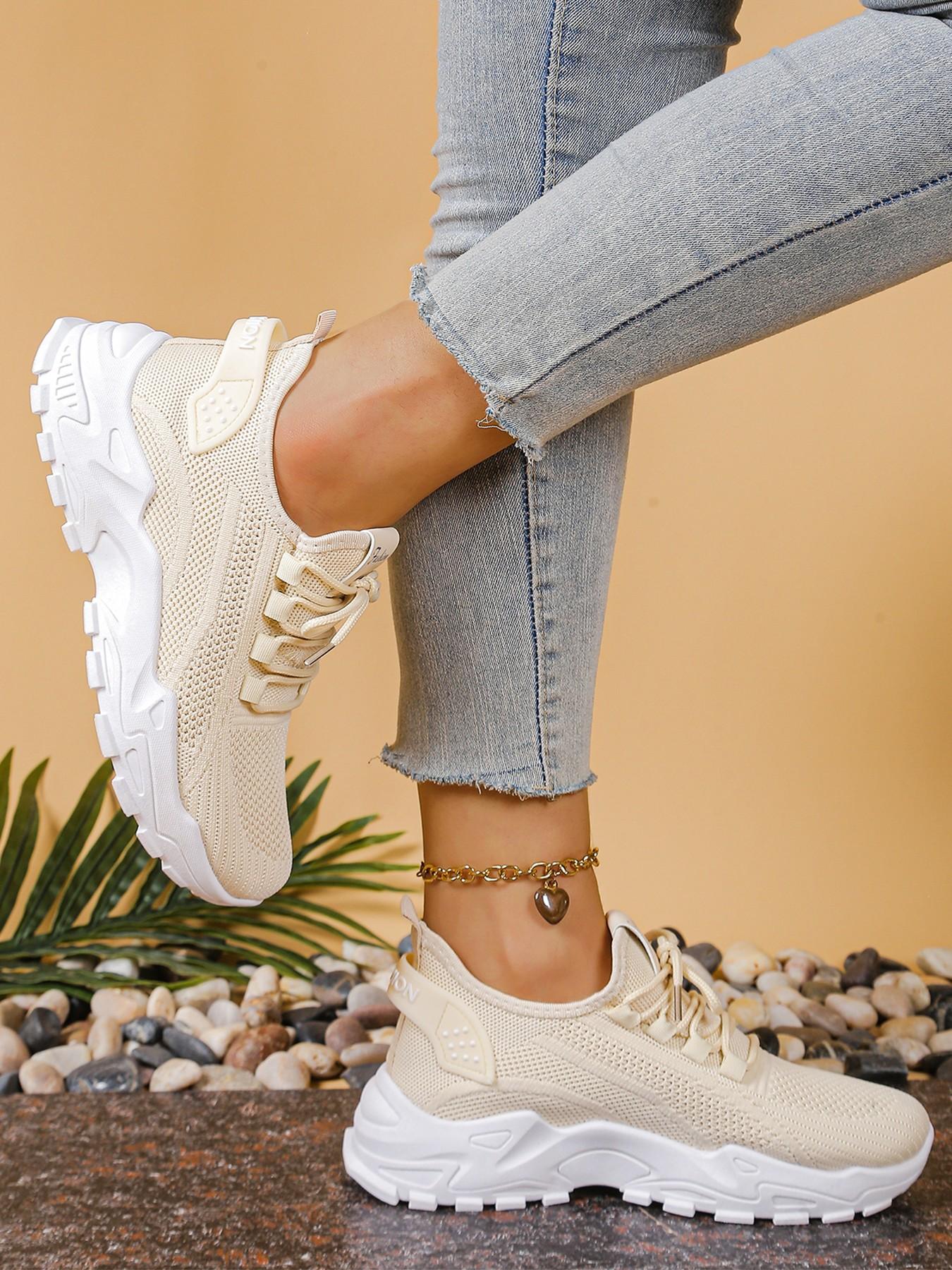 Comfortable Large size Women's white shoes  summer mesh lace sneakers, low-top Breathable running shoes | travel and vacation leisure