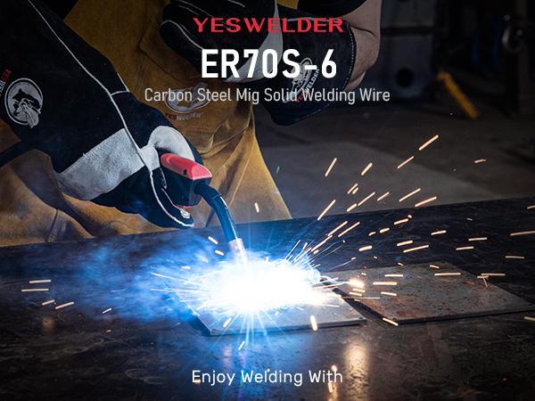 YESWELDER ER70S-6 Mild Carbon Steel MIG Welding Wire | 2LB Spool .023"/.030"/.035" Diameter Solid Gas MIG Wire