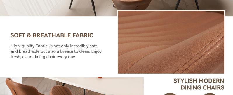 Dining Chairs, Modern Dining Room Chairs Comfy Backrest Thick Upholstered Kitchen Chairs 19IN Height with Metal Legs Dark Grey