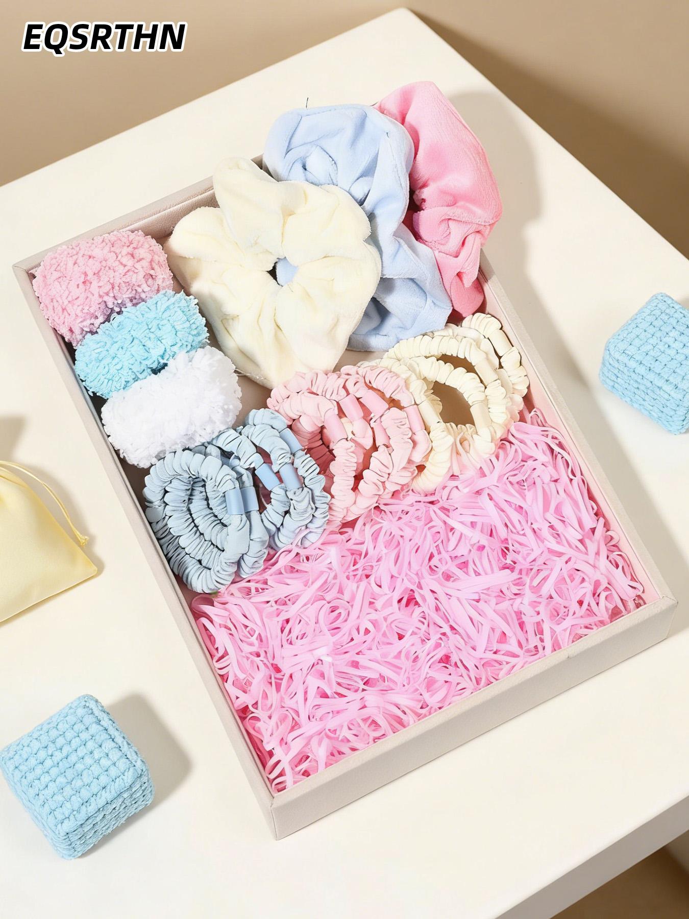 1021pcs Sweet Fantasy Girl's Wind Hair Accessories Set Large Intestine Hair Ring Small Intestine Hair Ring Small Rubber Tendons Suitable for All Daily Hairstyles Korean Dopamine Aesthetic High Elasticity Not Harm Hair Strong Non-slip Not Lean Hair Suitabl