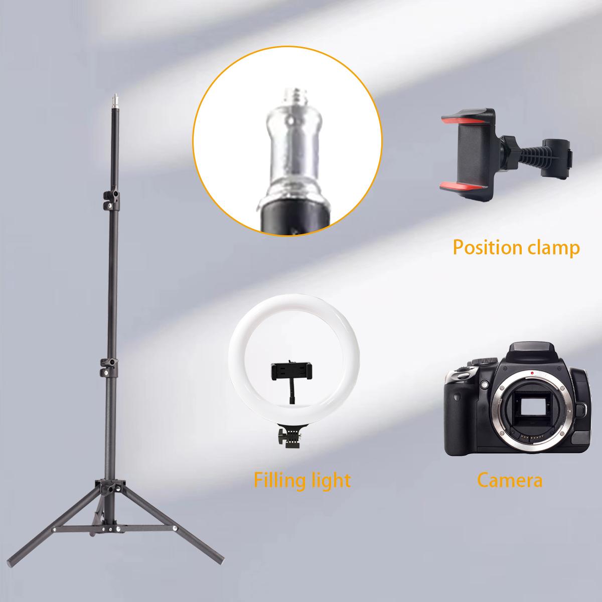 10.26-Inch/26cm Selfie Video Light with 43.3-Inch Extendable Tripod Stand & Phone Holder for Video Recording Makeup TikTok Photography Adjustable LED Circle Lighting Setup#valentines day#springbreak