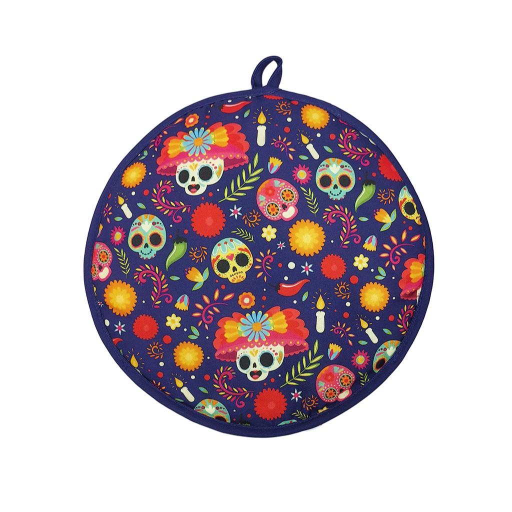 1pcs Mexican Thickened Corn Tortilla Insulated Bag, Pure Cotton Round Bread Carrier, Home Use Takeout Bag, Cross-Border Food Storage