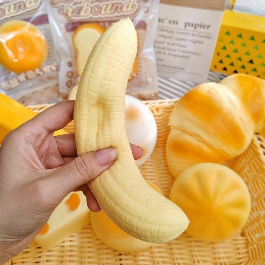 Soft Squishable Banana-Shaped Butter Bar Toy, Realistic Texture, Stress ...