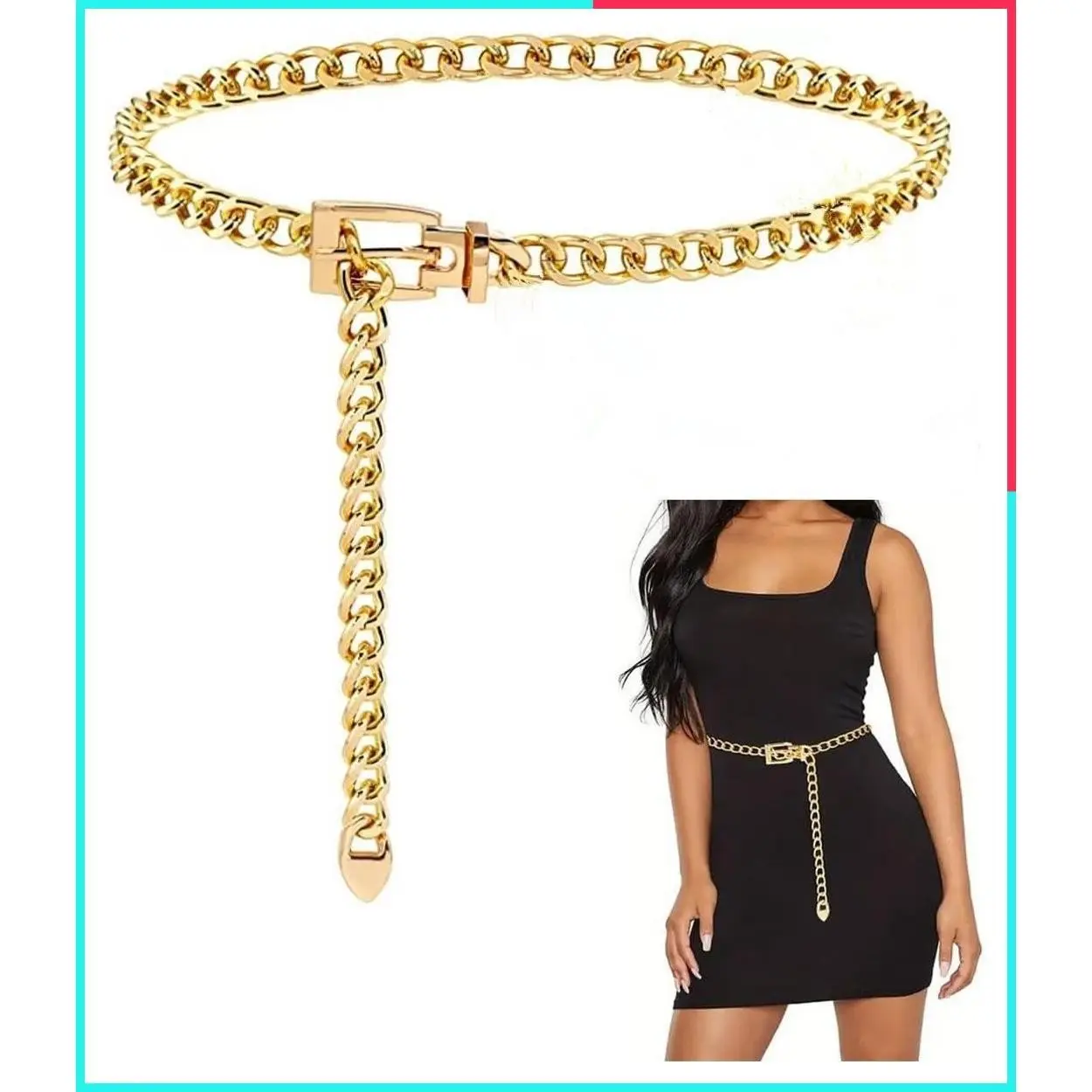 Women's Adjustable Metal Waist Chain Belt, Body Belly Jewelry