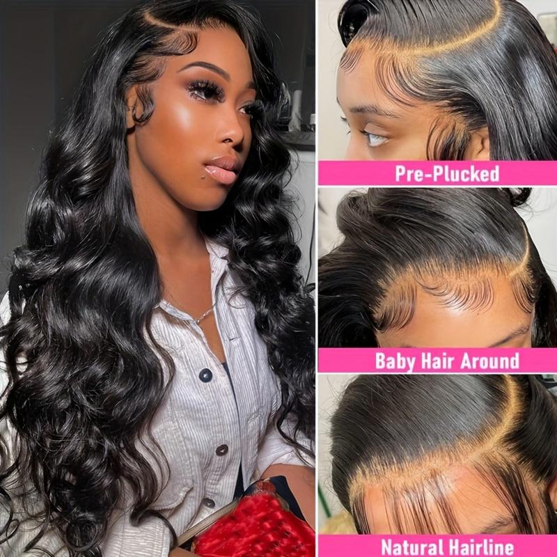 Bling Hair Body Wave 13x4 HD Transparent Lace Frontal Wig For Black Women Pre Plucked 100% Brazilian Real Hair Wig Nature Color