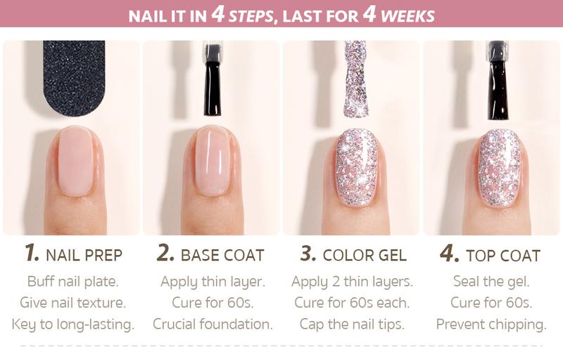 GAOY Chrome Platinum Glitter Gel Nail Polish Set of 6 Colors Including Sparkly Shiny Black Silver Pink Gel Polish Kit U V LED Soak Off Nail Polish Home DIY Christmas Gift Idea Manicure Nail Salon Varnish