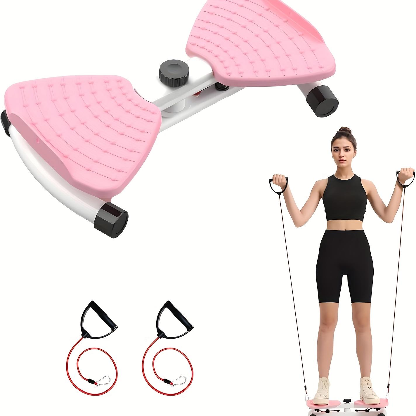 Waist Twister Machine with Resistance Bands, 300 lbs Capacity Noiseless Ab Board for Home Gym, Full Body Workout Equipment for Men & Women, Core Strengthening and Cardio. ab machine exercise twist board Adjustable Stepper Pedal Exerciser