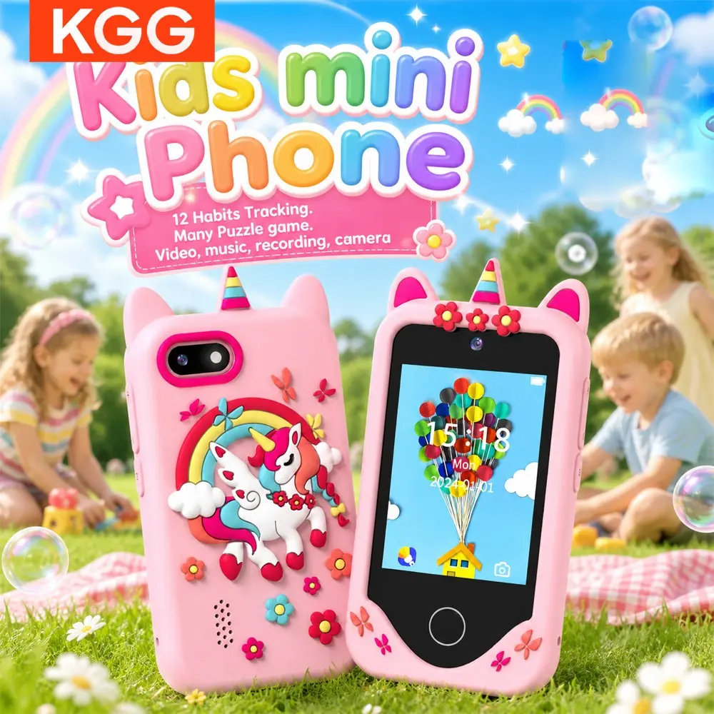 KGG Cartoon Design Smart Phone, 1 Count Student Smart Game Phone, Portable Multifunction Funny Learning Education Tool, Music Game Player, Alarm Clock Calculator Flashlight, Dual Camera Smart Watch