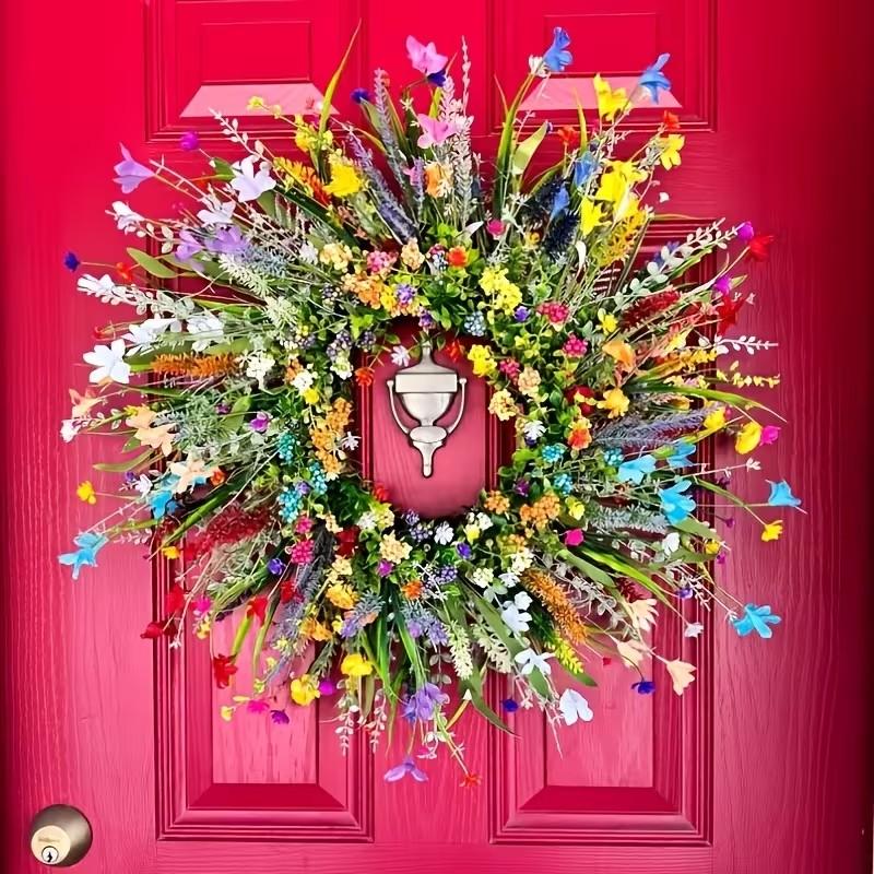 Berry Wildflower Wreath, Front Door Wreath, Spring Summer Wreath, Elegant Wreath, Mother's Day Wreath, Plastic Material, Daily Use