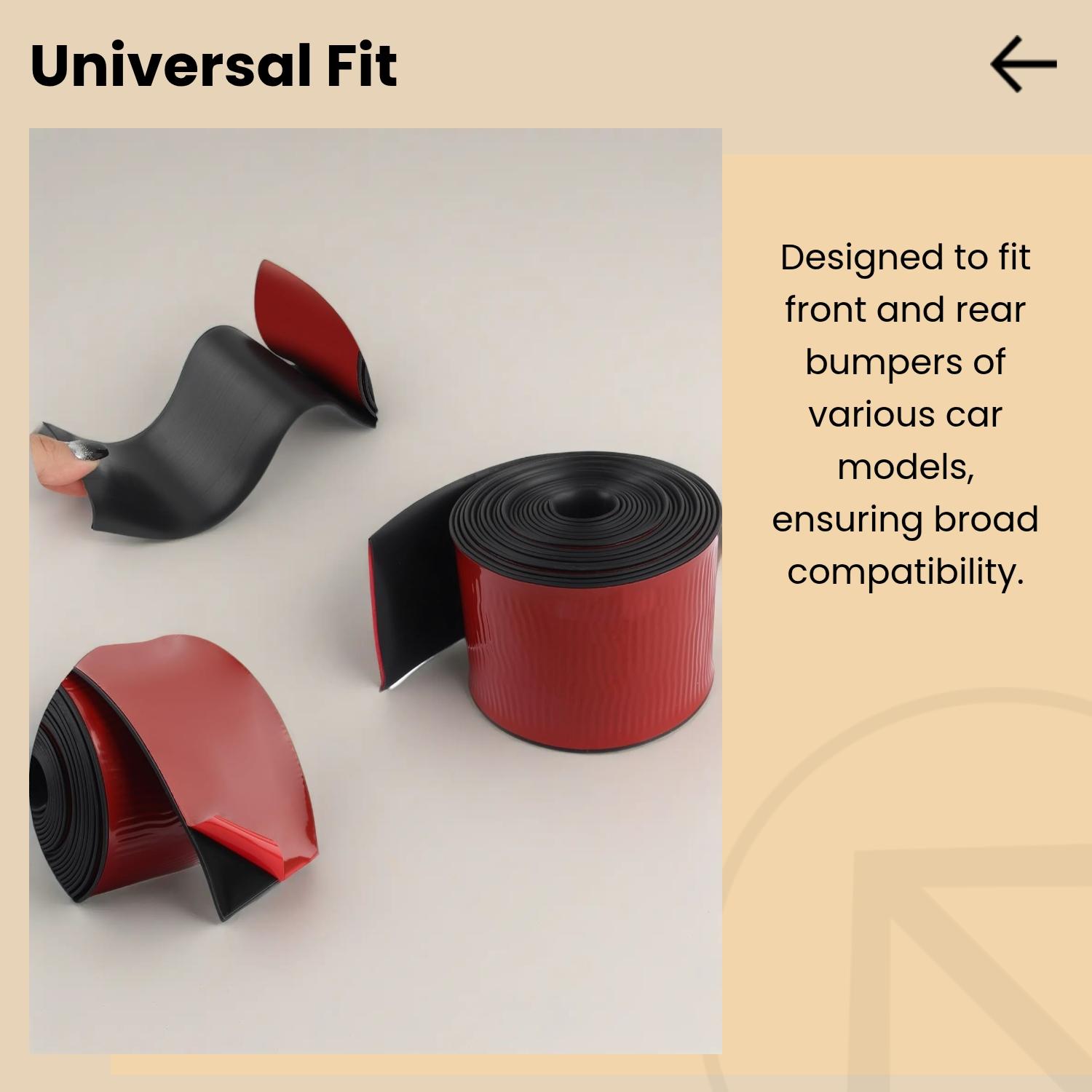Car Side Scratch Guard Strip, 5x200cm Rubber Bumper Protector, Universal Fit for Front and Rear Bumpers, Car Decoration Accessory