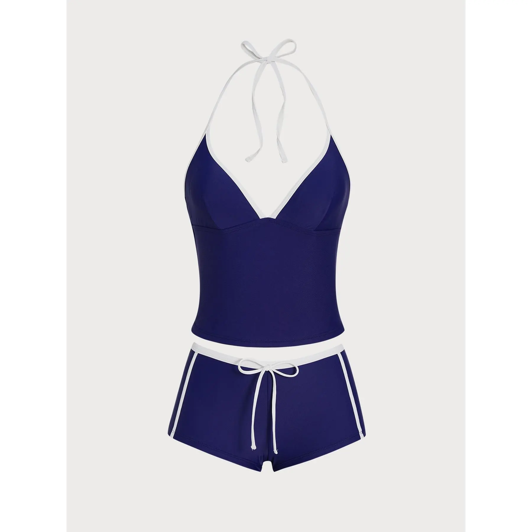 SAMIOL Women's High-Waisted 2-Piece Bikini Sets, Push-Up Removable Cups Bathing Suit, Adjustable Spaghetti Straps, High-Cut Cheeky Bottoms for Beach, Pool
