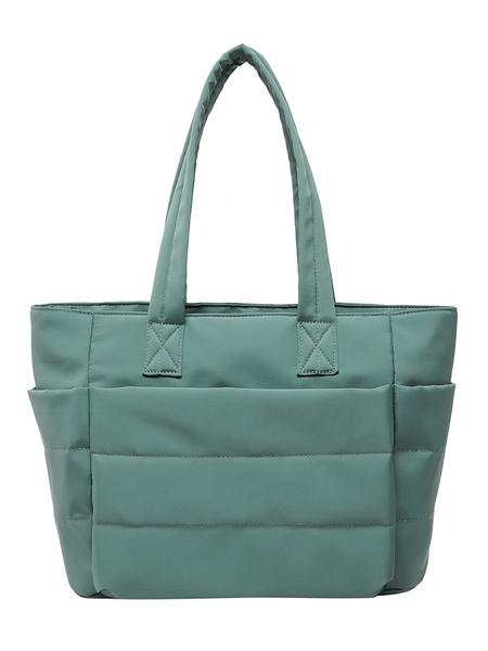 26 Valentine's Day Women's Solid Color Quilted Tote Bag, Lightweight Puffer Design Shoulder Bag for Travel & Work & Beach, Casual Trendy Versatile High-quality Daily Commuting Bag