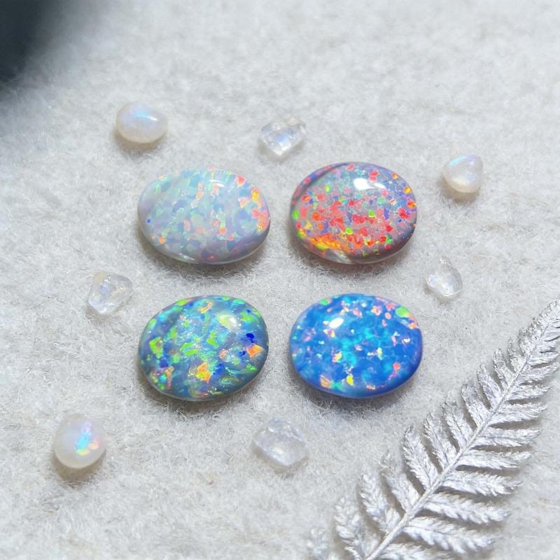 Natural Opal Cabochons Choose Oval or Pear - Colorful Loose Gemstones for DIY Rings.