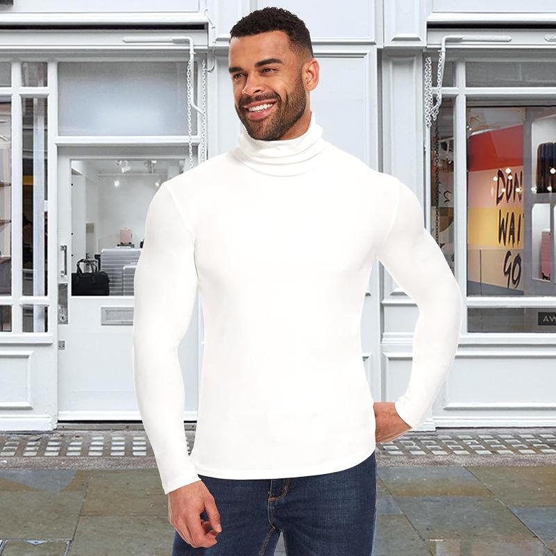 CATTIBOR Men's Plain Turtleneck Long Sleeve T-Shirts,Men High Neck Basic Designed Undershirt,Men Thermal Pullover Sweater Men Underwear Keep Warm CATTIBOR Men's Plain Turtleneck Long Sleeve T-Shirts,Men High Neck Basic Designed Undershirt,Men Thermal Pullover Sweater Men Underwear Keep Warm