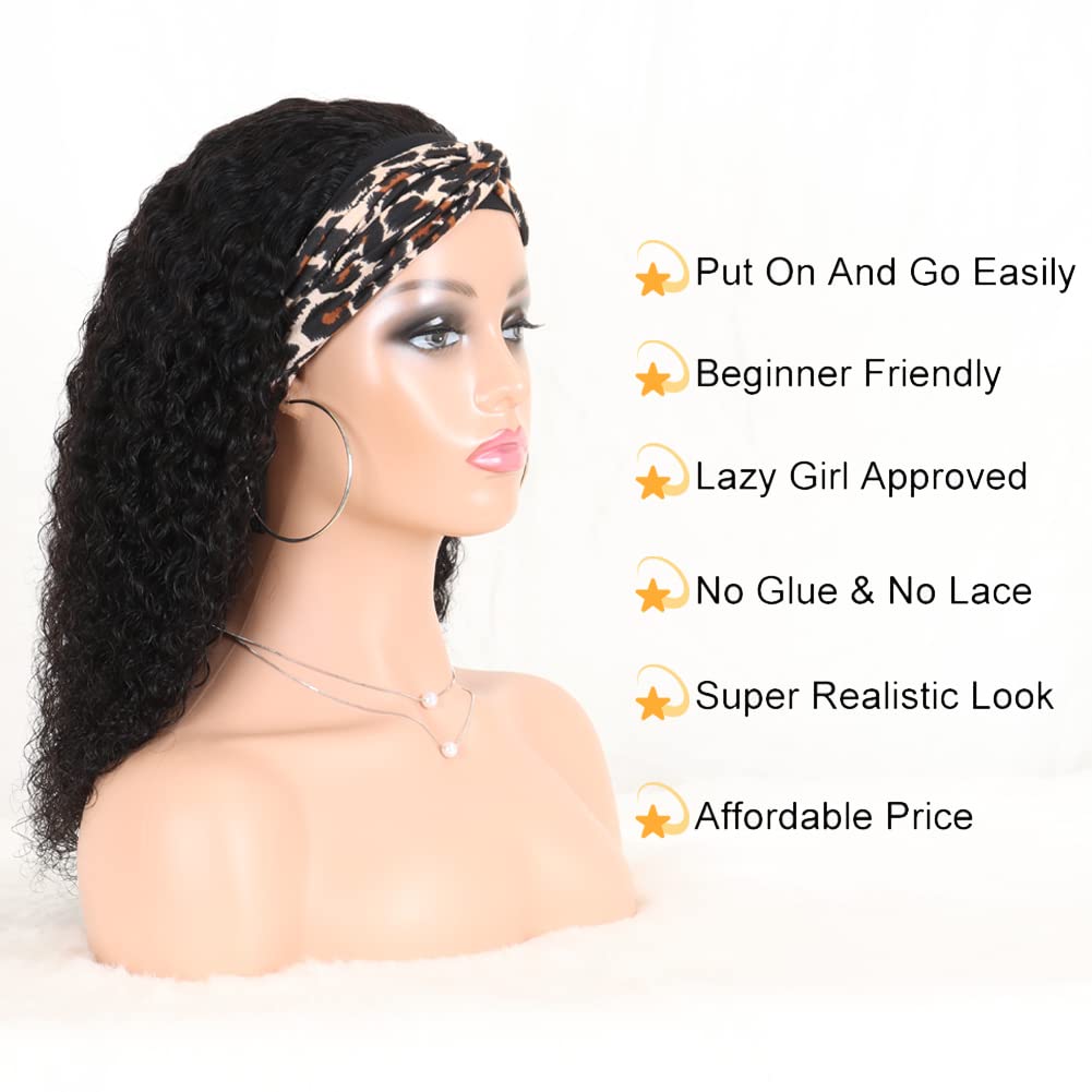 Kinky Curly Headband wig Human Hair No Gel Kinky Curly Headband Wigs for Black Women 200 Density None Lace Front Wigs Human Hair #headbandwig #TikTokShopHolidayHaul