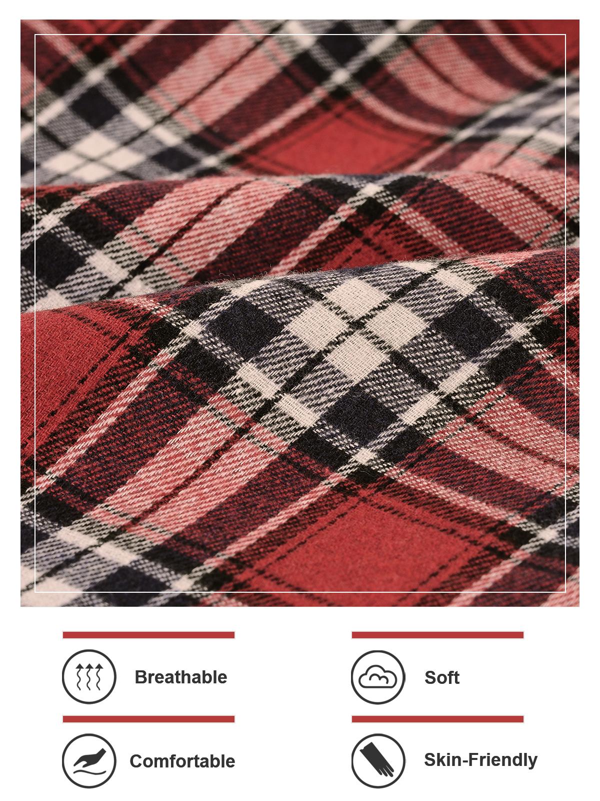 Gopune Men's Casual Flannel Plaid Button Hooded Shirts Lightweight Outdoor Jacket