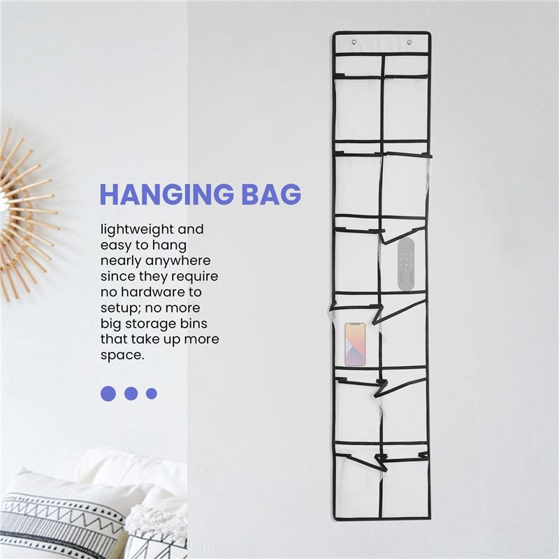 12 Large Mesh Pocket Hanging Shoe Organiser Rack Behind Doors Shoes Rack Storage Household Wall Bag Room Shoes Storage