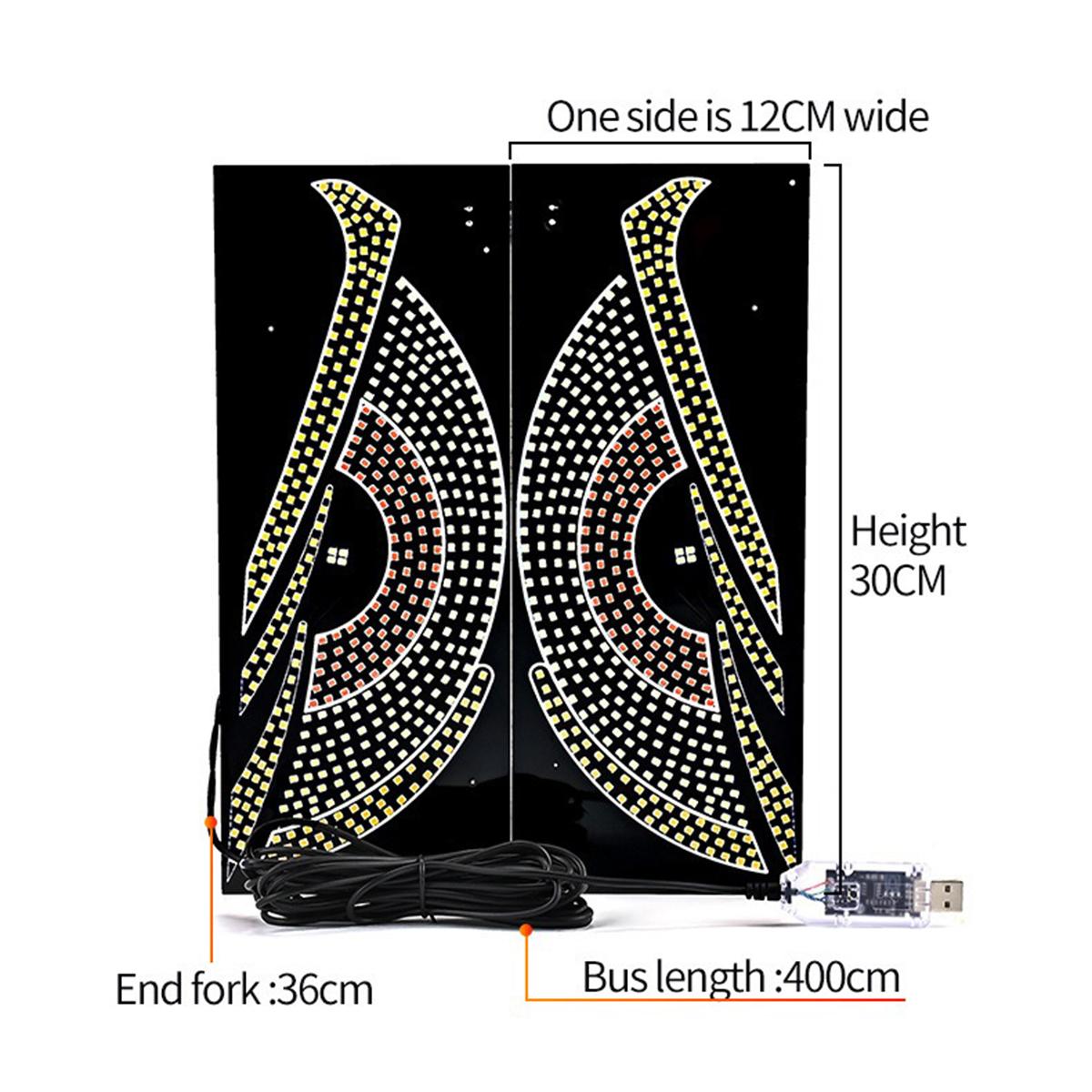 Controlled LED Matrix Panel, RGB Pixel Light for Wall Room Car Decor,  Waterproof Demon Eye Style Accent Light, Halloween Party Gaming Setup, Universal Fit