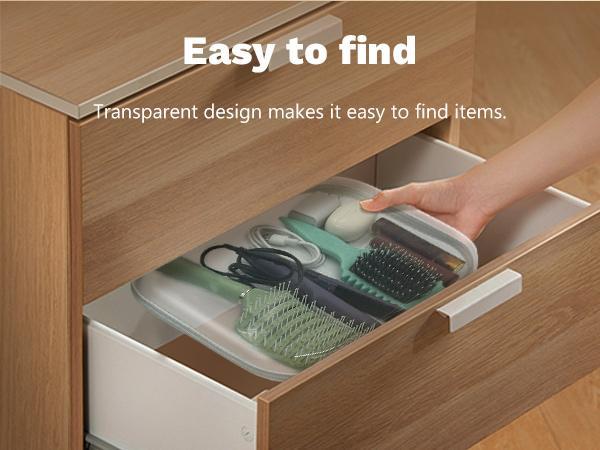 Clear Hard Shell Zippered Cases, Dustproof PVC Laces Closure Storage Bins, Waterproof Cosmetic & Toiletry Storage Bags, Travel Makeup Brush Case, Storage Organizer Set for Bead & Small Objects, Multi-Functional Portable Travel Organizer, Travel Mate