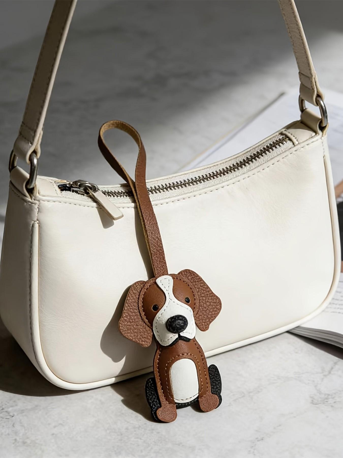 Adorable PU Leather Bulldog Keychain, Bag Accessory, Phone Chain, Valentine's Day Gift for Men and Women, All-Season Casual Style