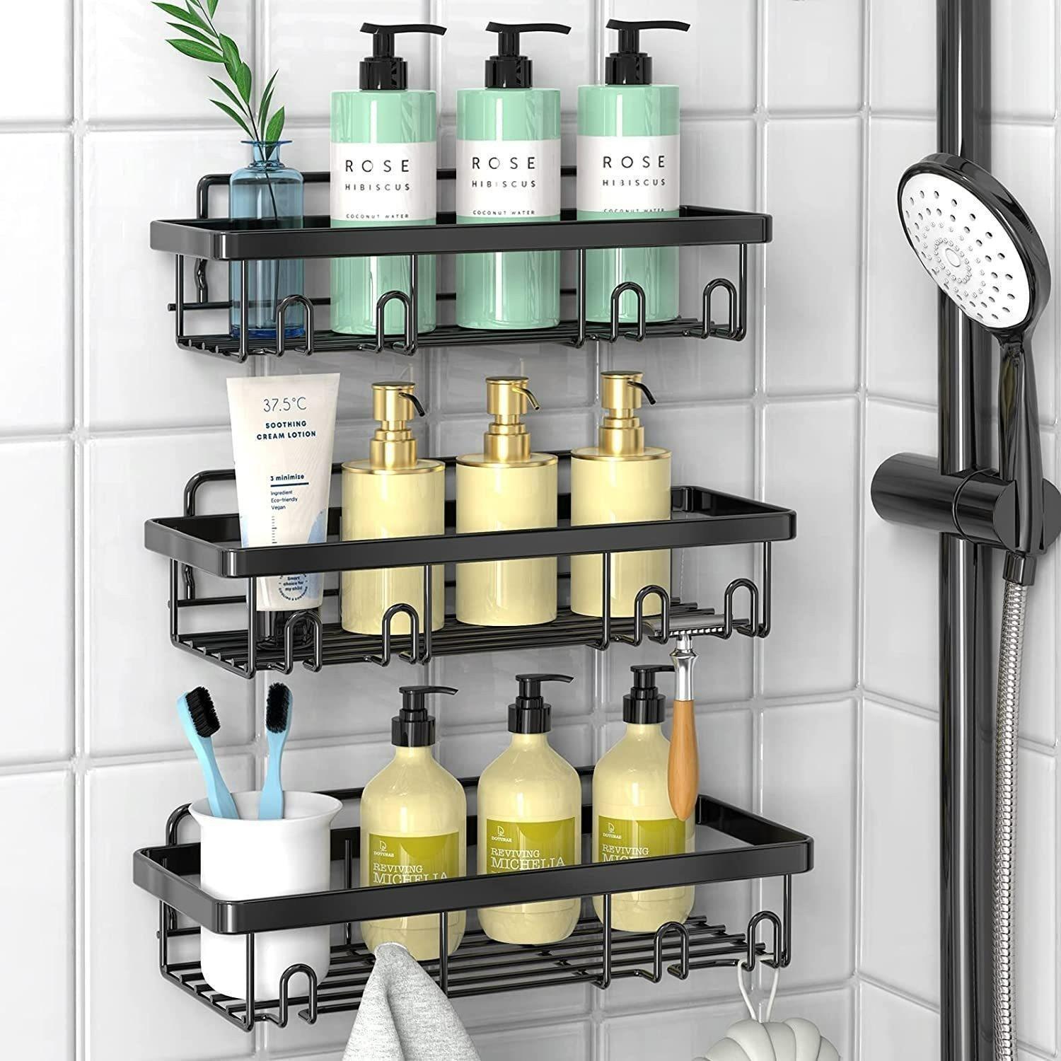 No-Drill Bathroom Shelf, Space-Saving Storage Solution, Perfect for Toiletries & Cosmetics, Easy Installation, Durable Design