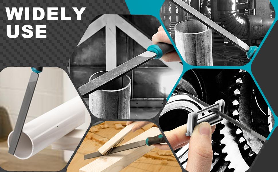 LIBRATON 31PCs Metal File Set with 12 Needle Files, Riffler File, Sandpapers, Steel Brush & Zipper Bag for Wood & Metalworking Hand Tools Hardware Heavy Duty