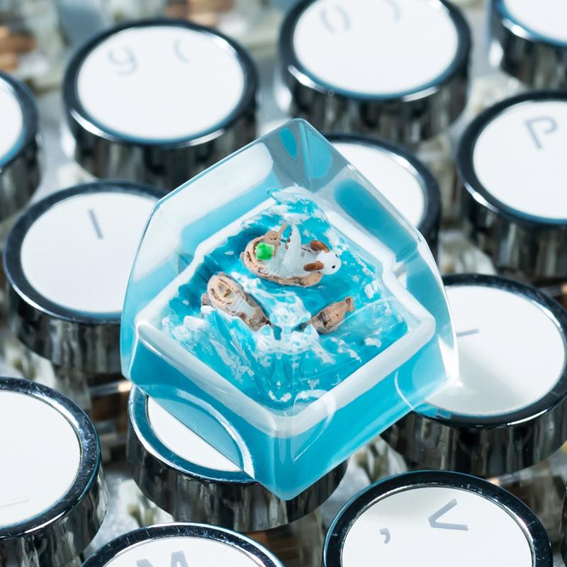 Handmade Epoxy Resin Keycap, Sheep Captain Keycap, Streamlined Design for Cherry Mx Keyboard, Perfect Gift for Birthday or Holiday