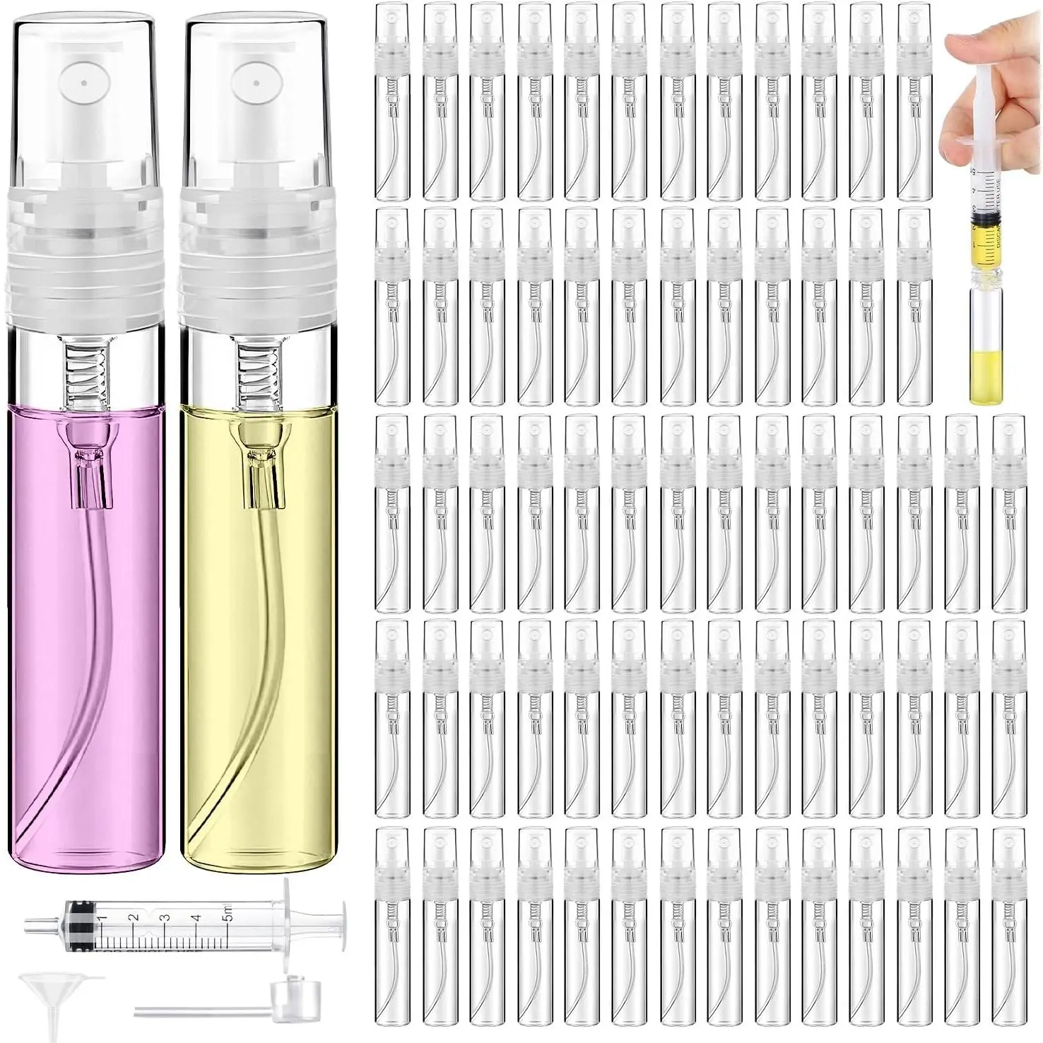 60 count 5ml Mini  Bottle, Small Sample Containers for Perfume