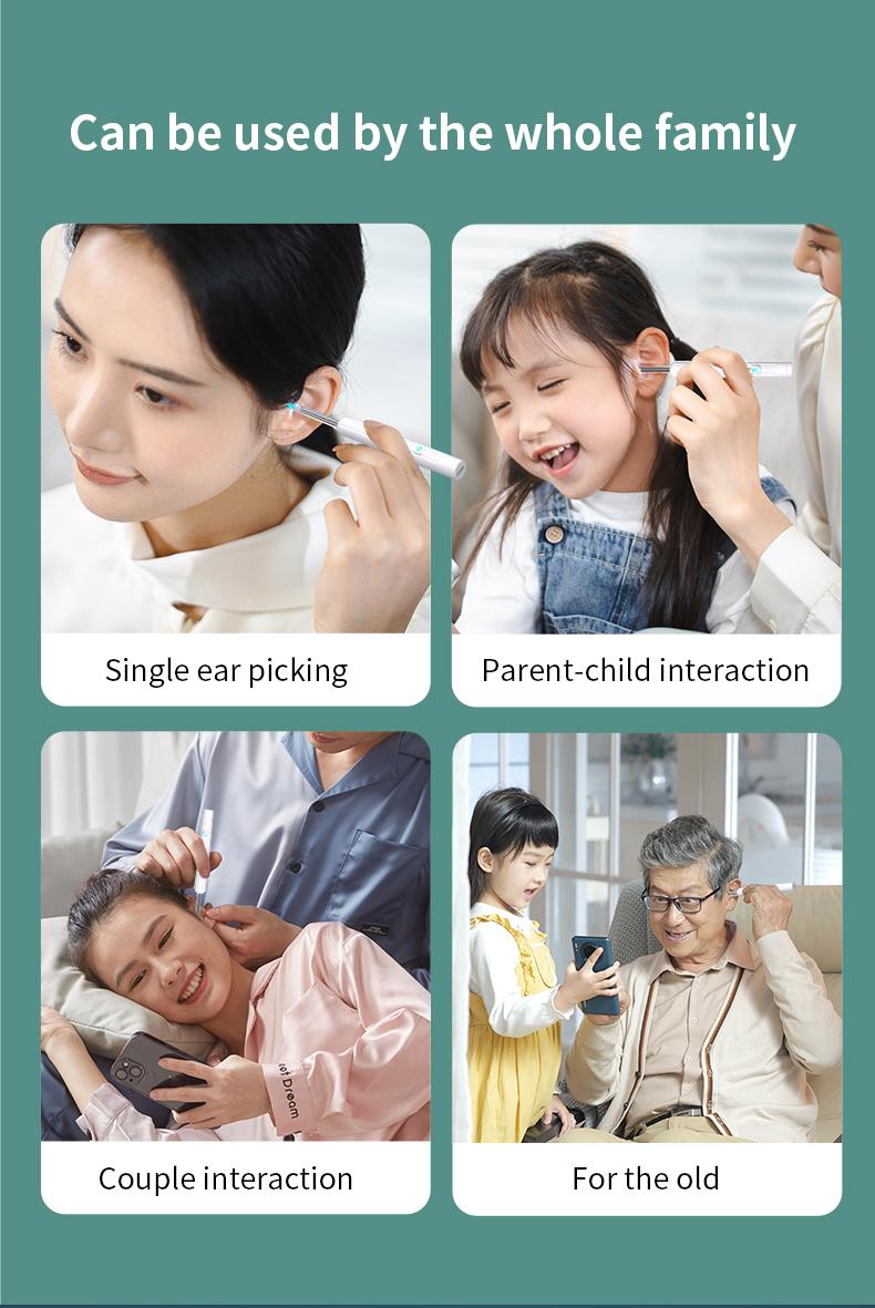 TikTokShopRestock-Earwax removal tool kit with camera, portable 360° wide-angle ear cleaner, Type-C charging, waterproof, suitable for iPhone and Android phones,Father's Day Gifts