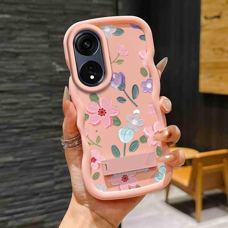 1 Piece A38 Flower Romance Flexible Design Anti-Scratch And Stand Protection Made For OPPO A38 Ideal For Entertainment